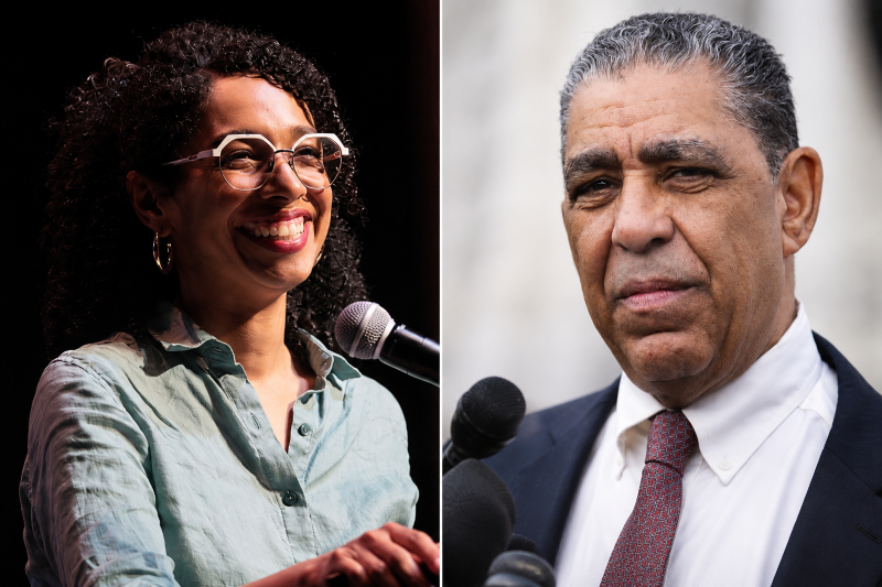 Darializa Ávila Chevalier y Adriano Espaillat durante la campaña de las primarias demócratas del Distrito 13 de Nueva York en 2026.
