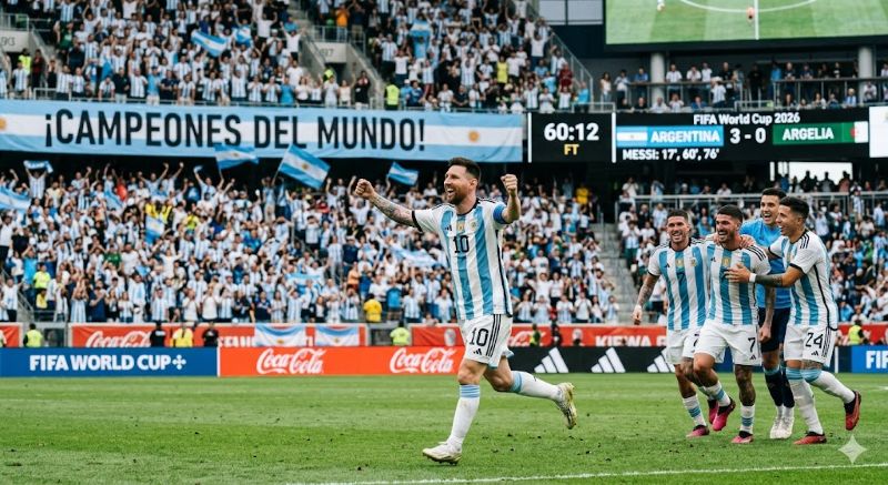 Triunfo de Argentina con hat-trick de Messi en el Mundial 2026